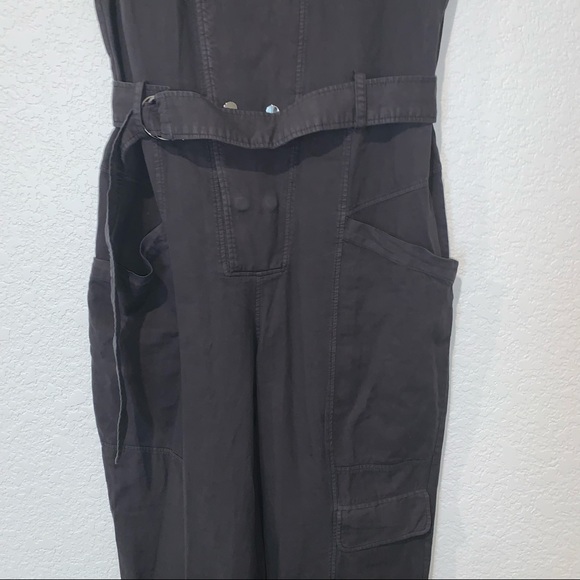 NEW $119 Zara Cotton Linen Blend Utility Jumpsuit with Belt Large FW21 4043/272 - Picture 5 of 15